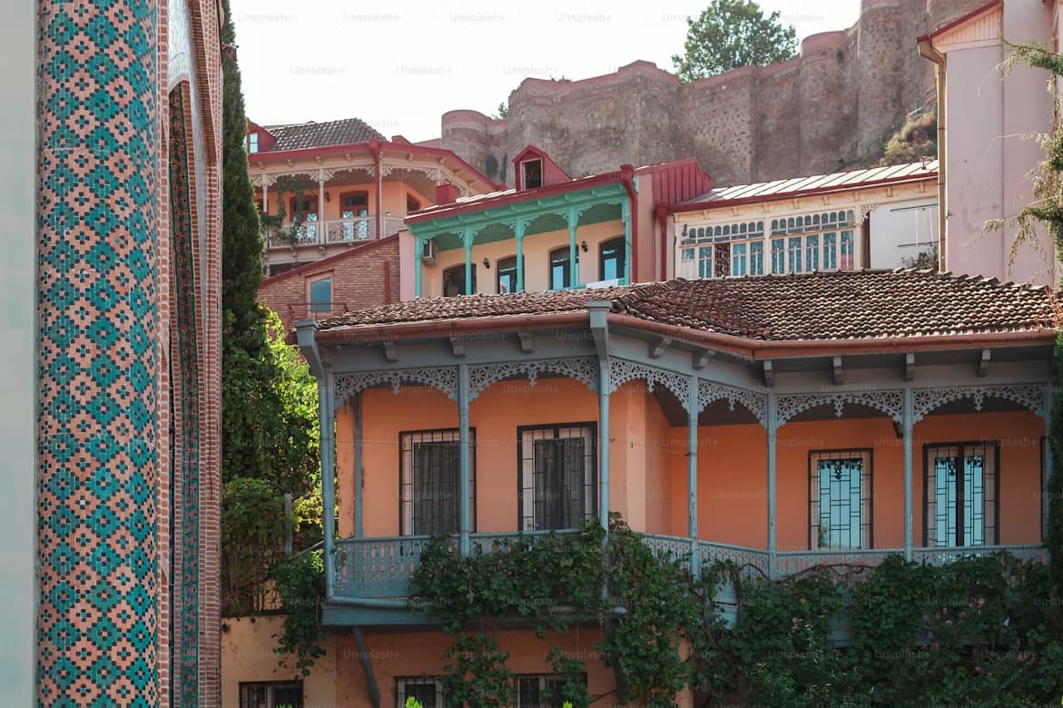 Tbilisi old town wooden balconies